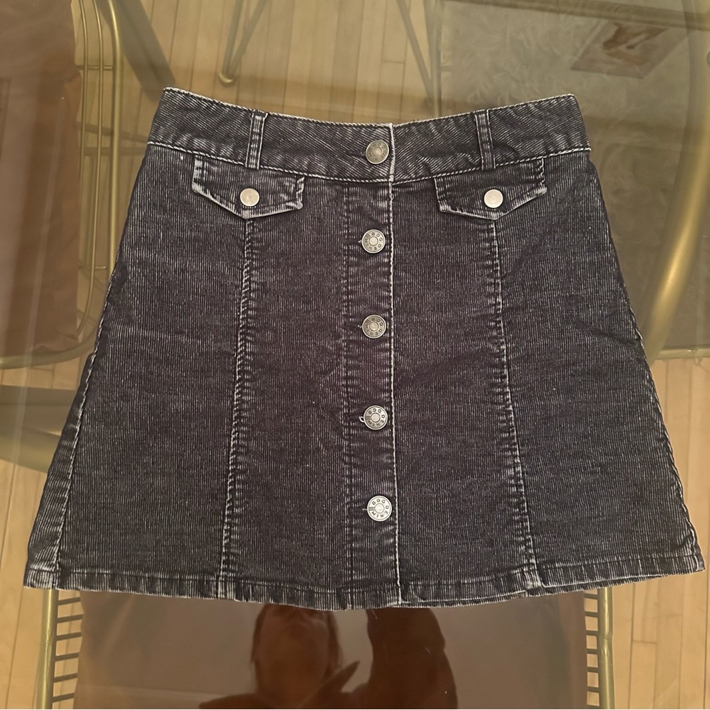 Uban Outfitter Charcoal A-Line Corduroy Skirt